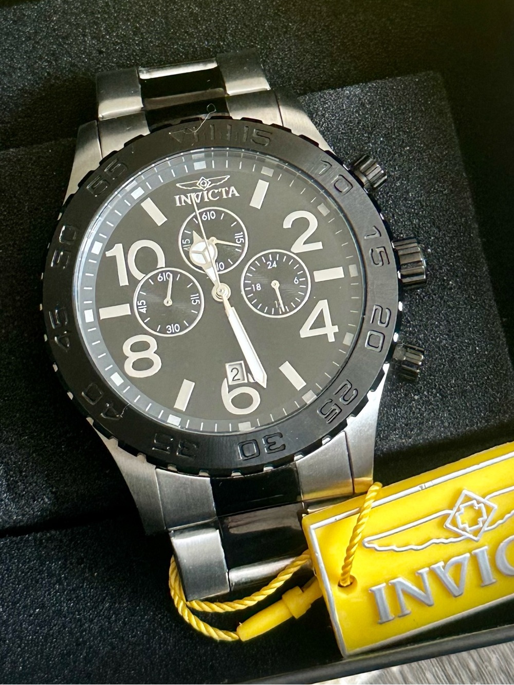 Invicta Specialty Pulse Black & Steel 50mm NWT NIB